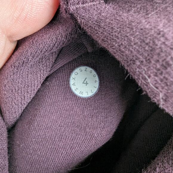 Lululemon Purple Velvet Floral Flock Pullover Sweatshirt in Black Cherry Size 4 - Picture 8 of 8